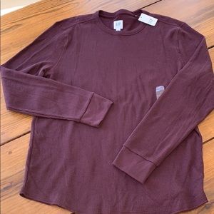 Nwt Large Gap Men’s waffle thermal maroon shirt